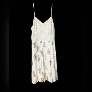 Maurice’s Spaghetti Strap Sundress size Medium, white with pink floral design